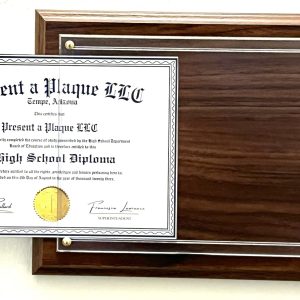 CWPOCM81S - 8.5x11 Walnut Pocket Plaque with Clear Acrylic