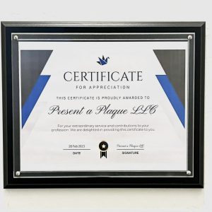 FBSPOCM81 - 8.5 x 11 Black Pocket Plaque - Frosted Non-Glare Acrylic - 10 pcs per case