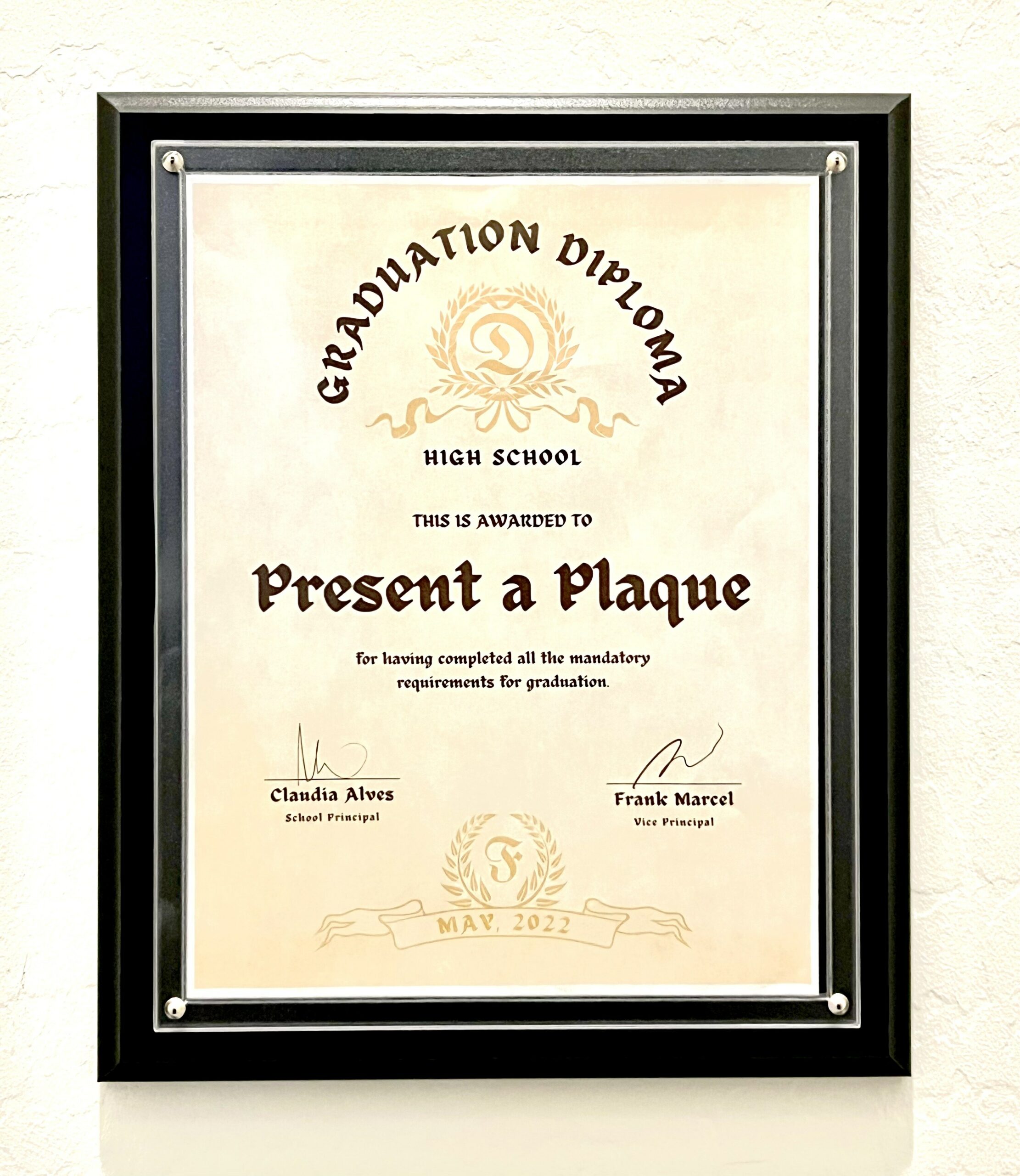 FBSPOCM81 - 8.5 x 11 Black Pocket Plaque - Frosted Non-Glare Acrylic - 10 pcs per case - Image 3
