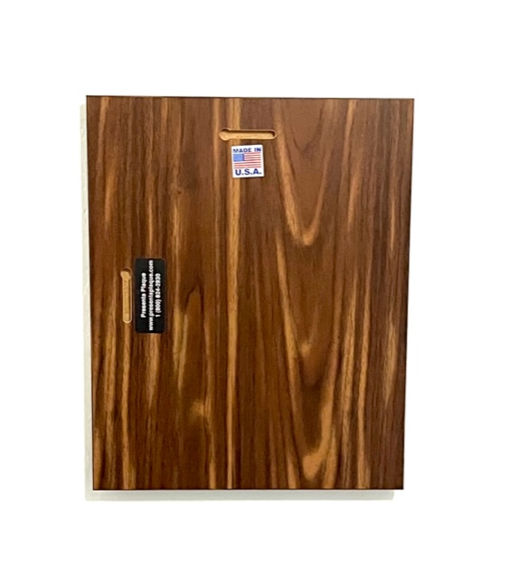 FWPOCM81S - 8.5x11 Walnut Pocket Plaque with Frosted Non-Glare Acrylic - Image 2