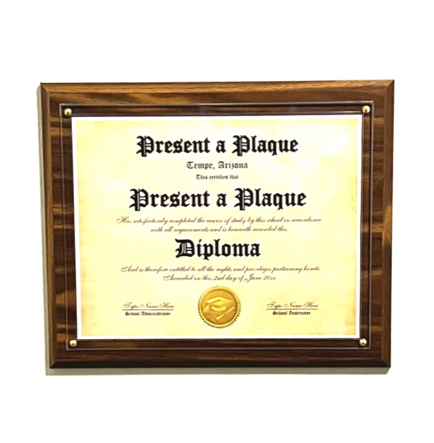 FWPOCM81S - 8.5x11 Walnut Pocket Plaque with Frosted Non-Glare Acrylic - Image 3