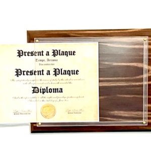 FWPOCM81 - 8.5x11 Walnut Pocket Plaque with Frosted Non-Glare Acrylic - 10 pcs per case