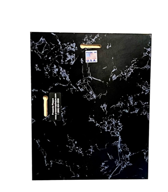 PBM811 - 8.5x11 Black Marble Plaque Kit with Clear Acrylic - 11 pcs per case - Image 2