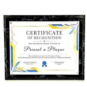 PBM811 - 8.5x11 Black Marble Plaque Kit with Clear Acrylic - 11 pcs per case