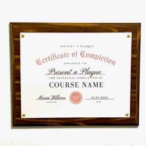 PWB811 - 8.5x11 Walnut Plaque Kit with Clear Acrylic - 13 pcs per case.