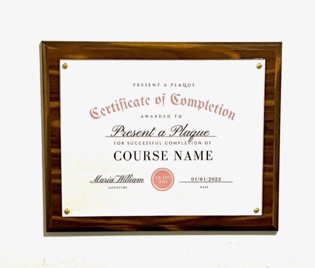 PWM811 - 8.5x11 Walnut Plaque Kit with Clear Acrylic - 11 pcs per case
