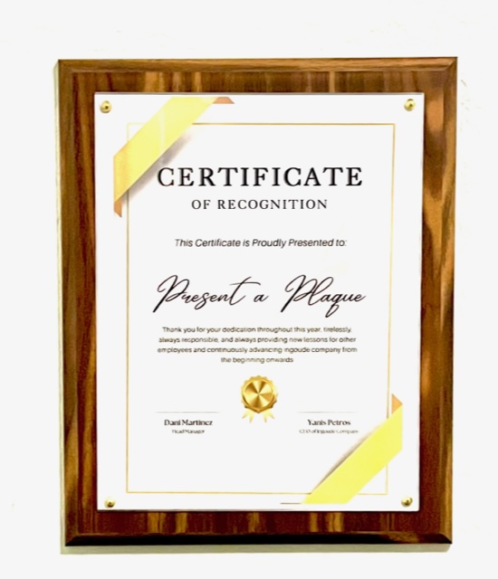 PWM811 - 8.5x11 Walnut Plaque Kit with Clear Acrylic - 11 pcs per case - Image 4